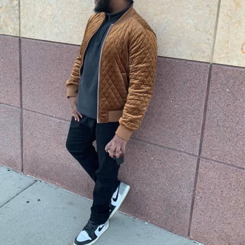 Brown Guess Bomber Jacket